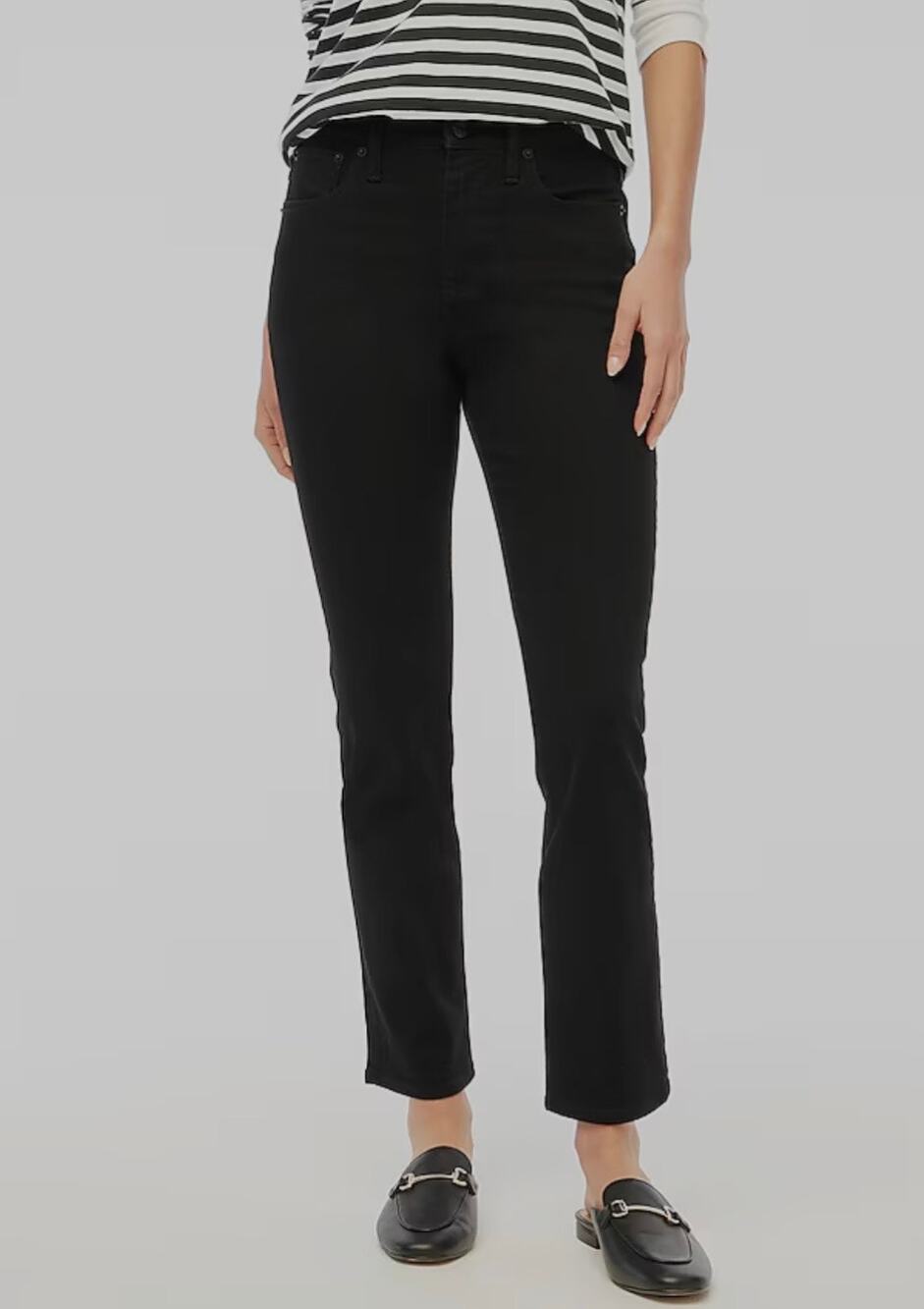 J.Crew NEW Women’s Black Essential Straight All Day Stretch Pant Jean size 30
